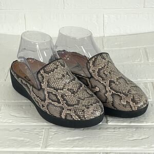 FitFlop SuperSkate Reptile Print Mule Slip On Shoes Size 6.5